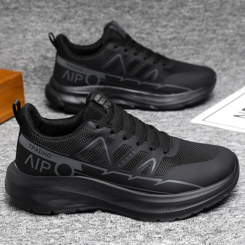 Pantofi casual de călătorie pentru bărbați, cu partea superioară din PU și plasă respirabilă, închidere cu șireturi, vârf rotund, talpă din cauciuc vulcanizat, siluetă moale, model floral; potriviți pentru primăvară, vară și toamnă.