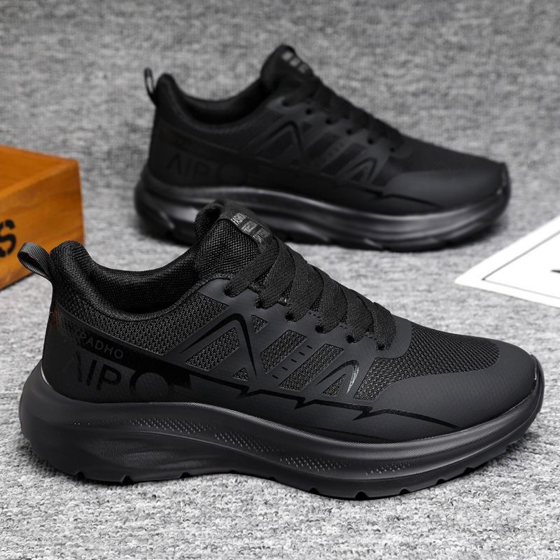 Pantofi casual de călătorie pentru bărbați, cu partea superioară din PU și plasă respirabilă, închidere cu șireturi, vârf rotund, talpă din cauciuc vulcanizat, siluetă moale, model floral; potriviți pentru primăvară, vară și toamnă.