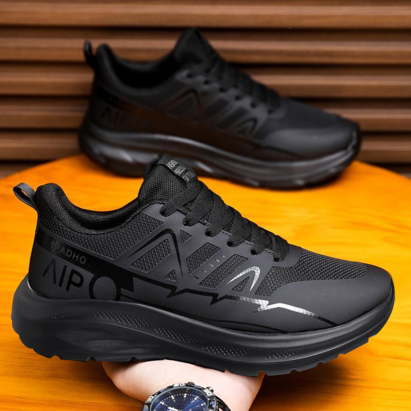 Pantofi casual de călătorie pentru bărbați, cu partea superioară din PU și plasă respirabilă, închidere cu șireturi, vârf rotund, talpă din cauciuc vulcanizat, siluetă moale, model floral; potriviți pentru primăvară, vară și toamnă.