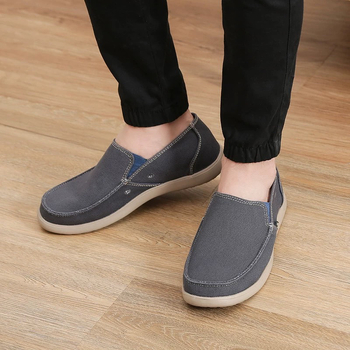 Muške platnene slip-on tenisice, niski gornji dio, kožni kapak prsta, EVA đon, prozračne, protuklizne