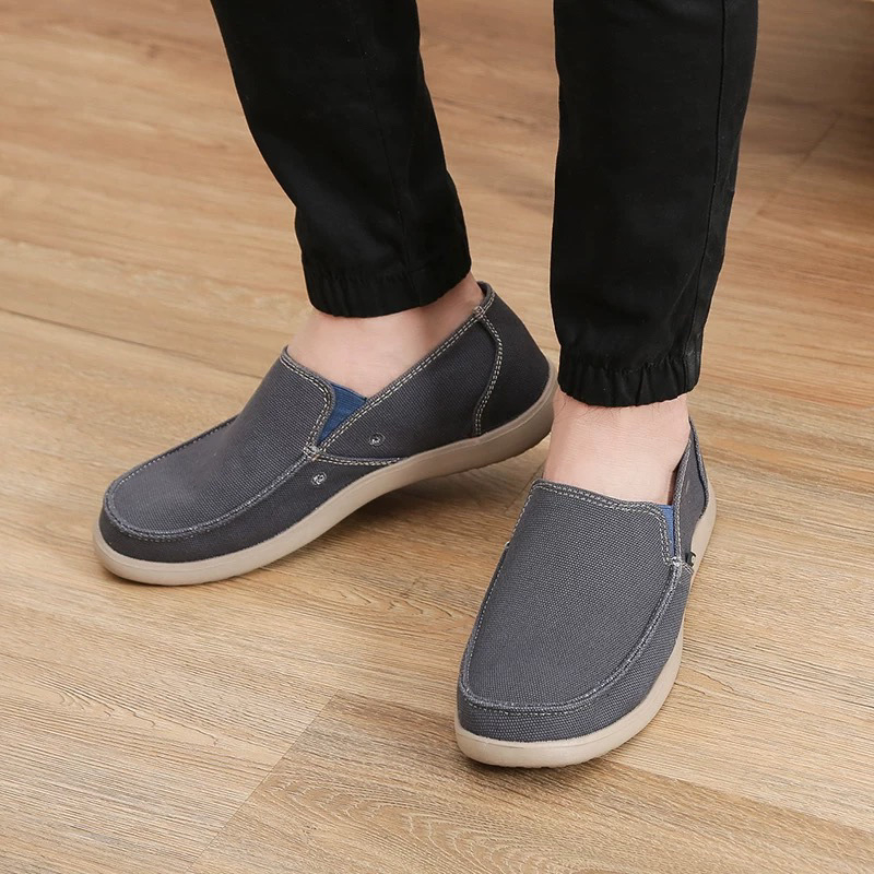 Muške platnene slip-on tenisice, niski gornji dio, kožni kapak prsta, EVA đon, prozračne, protuklizne