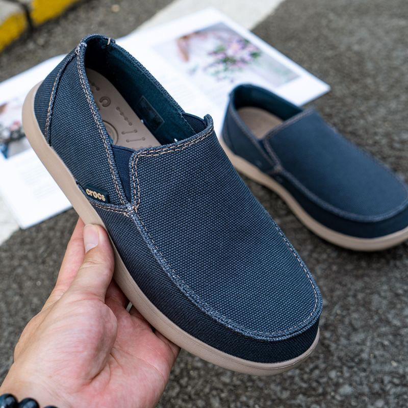 Muške platnene slip-on tenisice, niski gornji dio, kožni kapak prsta, EVA đon, prozračne, protuklizne