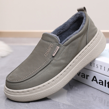 Pantofi din pânză pentru bărbați, stil Beijing vechi, pentru toamnă-iarnă, cu vârf rotund, partea superioară din bumbac, talpă groasă și căptușeală caldă