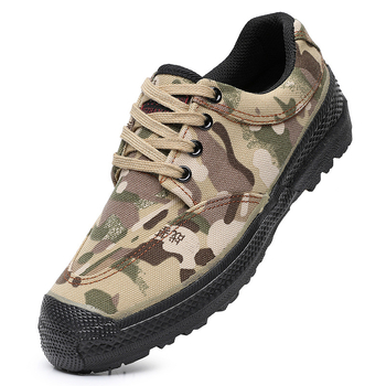 Pantofi de lucru camuflați pentru vară, partea superioară din pânză, rezistenți la uzură, talpă din cauciuc antiderapant