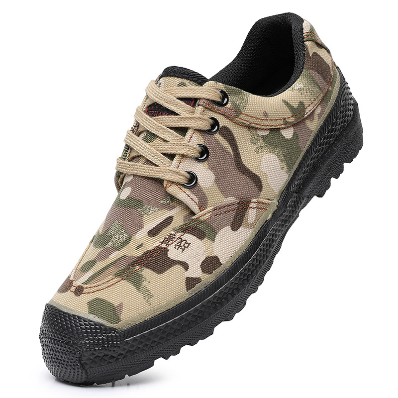 Pantofi de lucru camuflați pentru vară, partea superioară din pânză, rezistenți la uzură, talpă din cauciuc antiderapant