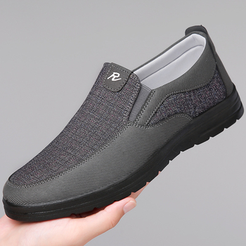 Ανδρικά παπούτσια από ύφασμα με χαμηλό ύψος — διαπνοή, στρογγυλή μύτη, άνω μέρος από βαμβακερό ύφασμα, PU σόλα, βυλκανισμένη κατασκευή