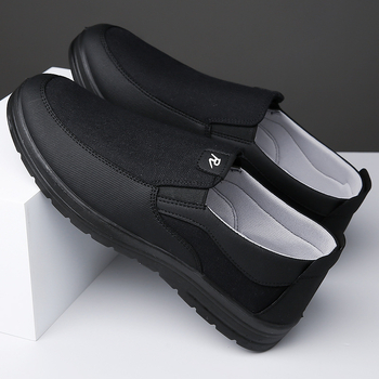 Ανδρικά παπούτσια από ύφασμα με χαμηλό ύψος — διαπνοή, στρογγυλή μύτη, άνω μέρος από βαμβακερό ύφασμα, PU σόλα, βυλκανισμένη κατασκευή