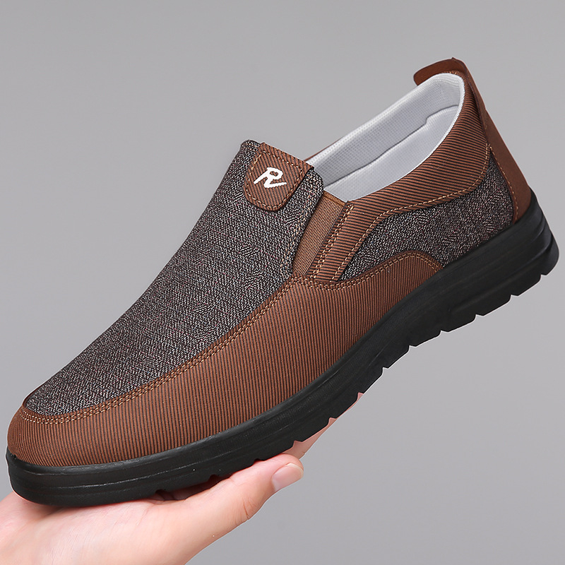 Ανδρικά παπούτσια από ύφασμα με χαμηλό ύψος — διαπνοή, στρογγυλή μύτη, άνω μέρος από βαμβακερό ύφασμα, PU σόλα, βυλκανισμένη κατασκευή