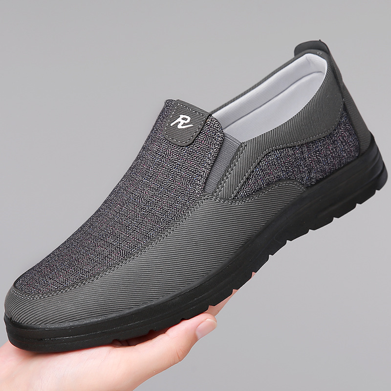 Ανδρικά παπούτσια από ύφασμα με χαμηλό ύψος — διαπνοή, στρογγυλή μύτη, άνω μέρος από βαμβακερό ύφασμα, PU σόλα, βυλκανισμένη κατασκευή