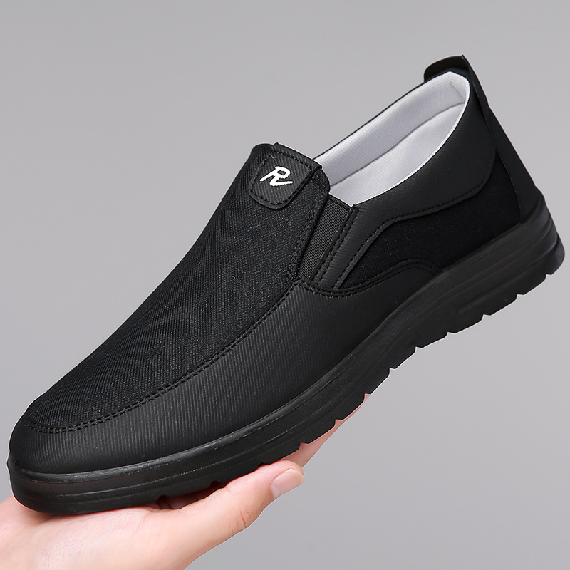 Ανδρικά παπούτσια από ύφασμα με χαμηλό ύψος — διαπνοή, στρογγυλή μύτη, άνω μέρος από βαμβακερό ύφασμα, PU σόλα, βυλκανισμένη κατασκευή