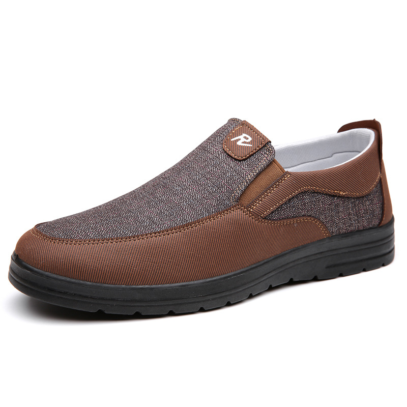 Ανδρικά παπούτσια από ύφασμα με χαμηλό ύψος — διαπνοή, στρογγυλή μύτη, άνω μέρος από βαμβακερό ύφασμα, PU σόλα, βυλκανισμένη κατασκευή