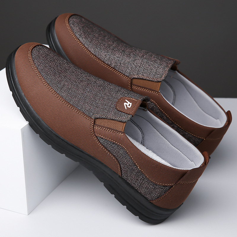 Ανδρικά παπούτσια από ύφασμα με χαμηλό ύψος — διαπνοή, στρογγυλή μύτη, άνω μέρος από βαμβακερό ύφασμα, PU σόλα, βυλκανισμένη κατασκευή