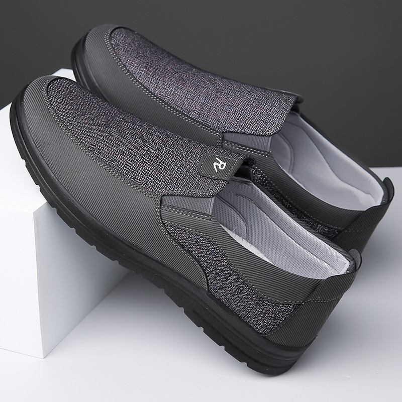 Ανδρικά παπούτσια από ύφασμα με χαμηλό ύψος — διαπνοή, στρογγυλή μύτη, άνω μέρος από βαμβακερό ύφασμα, PU σόλα, βυλκανισμένη κατασκευή