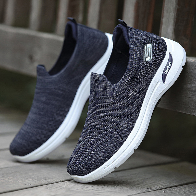 Muške slip-on lazy tenisice, prozračni platneni gornji dio, okrugla nosnica, PVC đon, ljeto–jesen