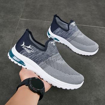 Muške slip-on tenisice za opušten stil – prozračni platneni gornji dio, okrugli prst, EVA uložak, gumeni potplat