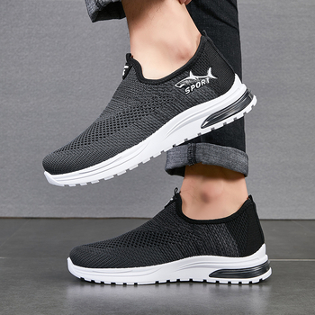 Muške slip-on tenisice za opušten stil – prozračni platneni gornji dio, okrugli prst, EVA uložak, gumeni potplat