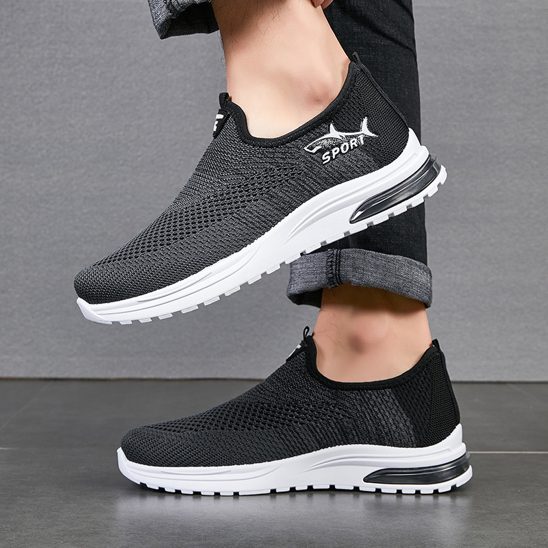 Muške slip-on tenisice za opušten stil – prozračni platneni gornji dio, okrugli prst, EVA uložak, gumeni potplat