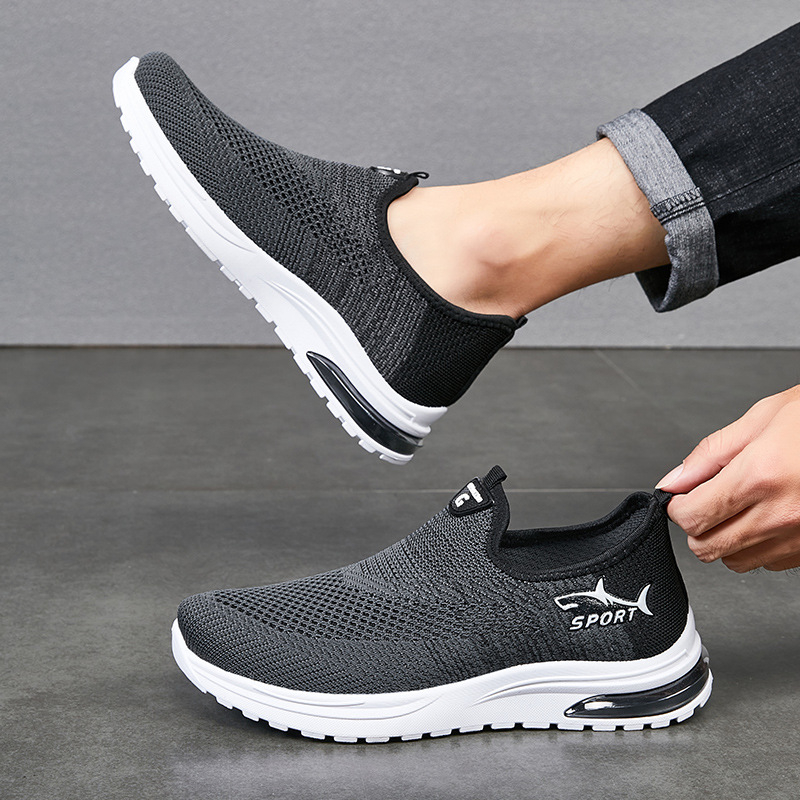 Muške slip-on tenisice za opušten stil – prozračni platneni gornji dio, okrugli prst, EVA uložak, gumeni potplat