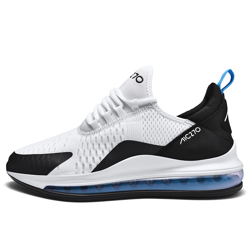 Pantofi de alergare pentru bărbați, căptușeală din plasă respirabilă, talpă cu pernă de aer, închidere cu șiret, vârf rotund