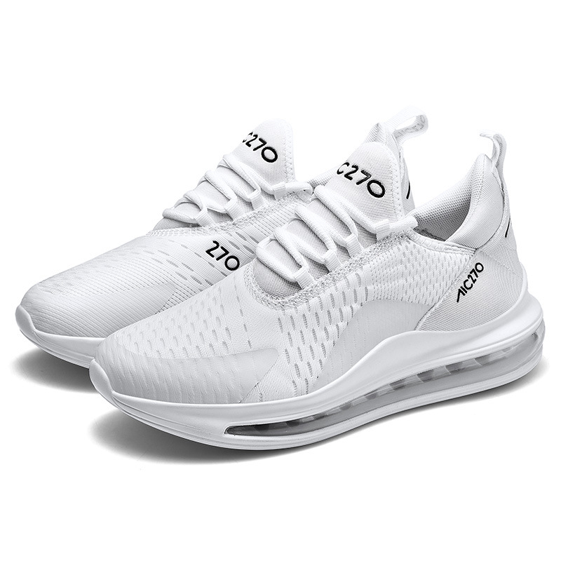 Pantofi de alergare pentru bărbați, căptușeală din plasă respirabilă, talpă cu pernă de aer, închidere cu șiret, vârf rotund