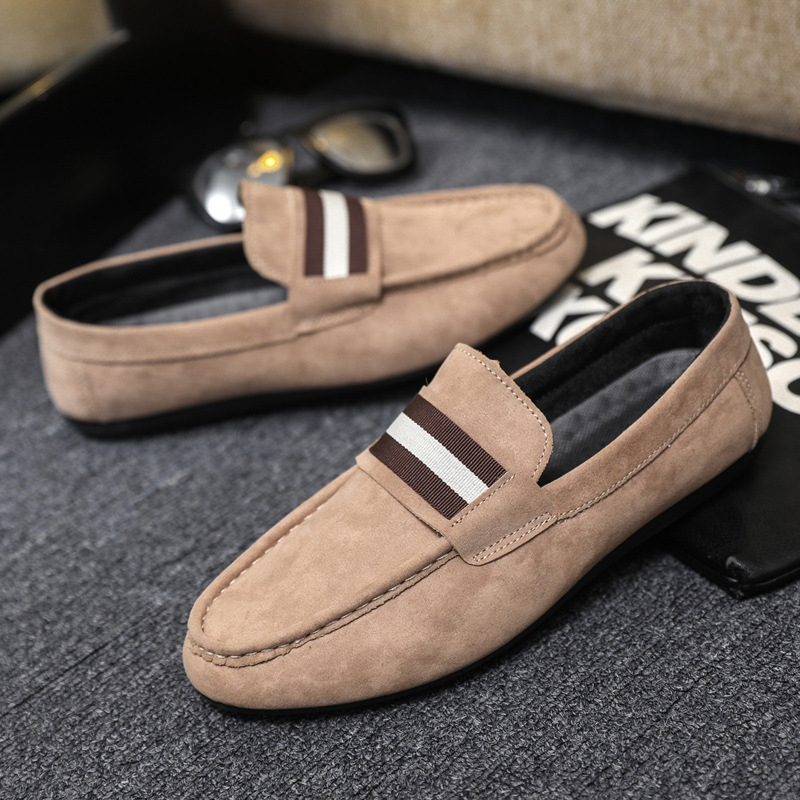 Muške slip-on platnene tenisice, prozračne, s prugastim uzorkom, niski potplat 1–3 cm, gornji dio od platna