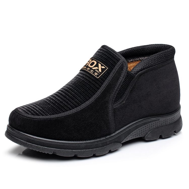 Muške zimske slip-on cipele od nubuka, s ovčjom kožom uloškom i umjetnim plišom, protuklizna gumena potplata