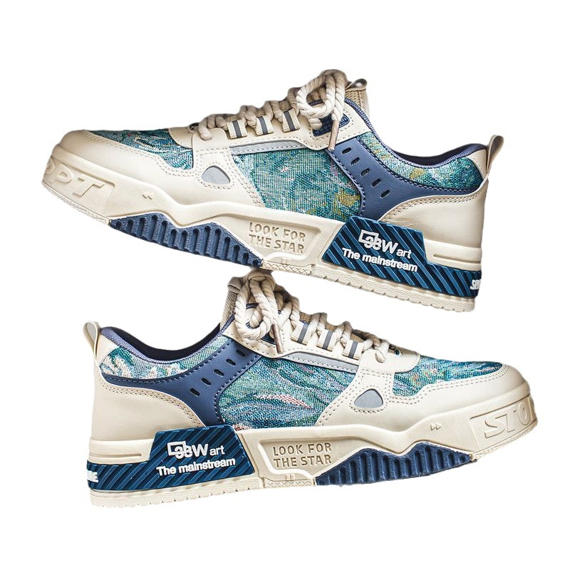 Ανδρικά αθλητικά παπούτσια καθημερινά με διαπνέον καμβά πάνω μέρος, καουτσούκ σόλα, κορδόνια, χαμηλό προφίλ