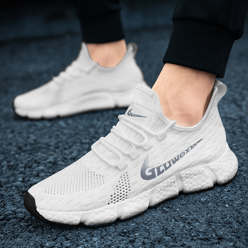 Ανδρικά παπούτσια τρεξίματος – Διαπνέον επάνω μέρος από πλέγμα, Ελαφριά, Απορρόφηση κραδασμών, Αντιολισθητική σόλα από αφρό, Με κορδόνια