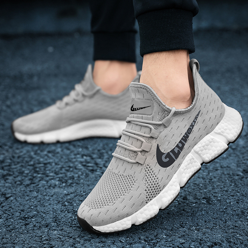 Ανδρικά παπούτσια τρεξίματος – Διαπνέον επάνω μέρος από πλέγμα, Ελαφριά, Απορρόφηση κραδασμών, Αντιολισθητική σόλα από αφρό, Με κορδόνια