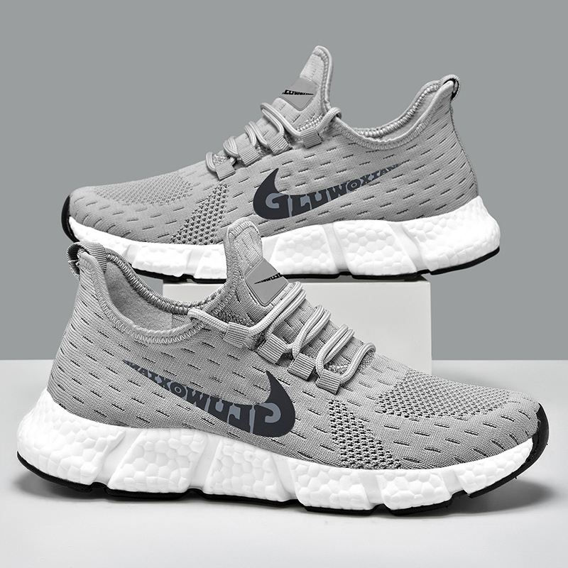 Ανδρικά παπούτσια τρεξίματος – Διαπνέον επάνω μέρος από πλέγμα, Ελαφριά, Απορρόφηση κραδασμών, Αντιολισθητική σόλα από αφρό, Με κορδόνια