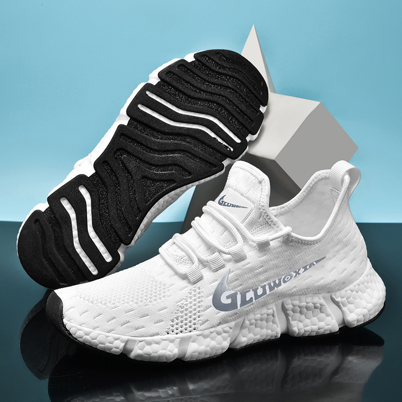 Ανδρικά παπούτσια τρεξίματος – Διαπνέον επάνω μέρος από πλέγμα, Ελαφριά, Απορρόφηση κραδασμών, Αντιολισθητική σόλα από αφρό, Με κορδόνια