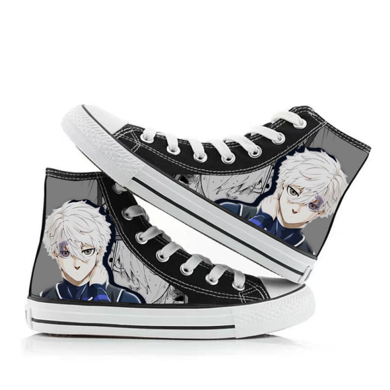 Παπούτσια Καμβά με Ψηλό Κόψιμο – Καρτούν Μοντέρνο Σχέδιο, Ελαστικές Λουρίδες Κλεισίματος, Δίχτυωτή Εσωτερική Επένδυση, Βулканισμένη Σόλα Καουτσούκ