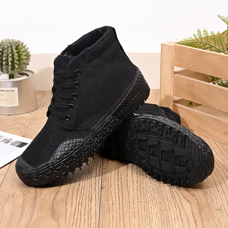 Ανδρικά Παπούτσια Υψηλής Γραμμής με Καμουφλάζ για Εργασιακή Προστασία — Διαπνοή, Ανοχή στη Φθορά, Αδιάβροχα, Αντιολισθητικά με Καουτσούκ Σόλα