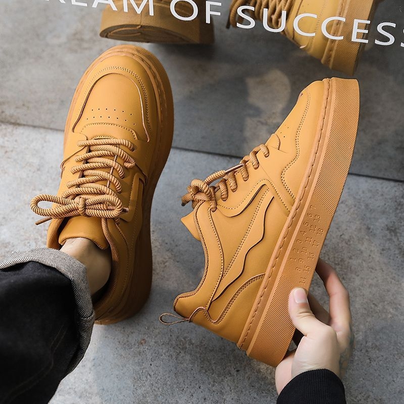 Ανδρικά χαλαρά sneakers για την άνοιξη, PU επάνω, EVA σόλα, με κορδόνια, χαμηλό άνω μέρος, αναπνέοντα