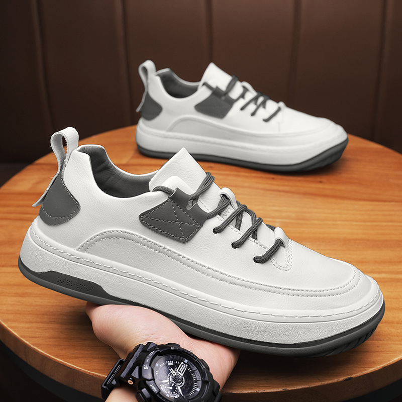 Muške platform tenisice za sport i casual nošenje, s debelom potplatom, gornji dio od mikrovlakana, okrugla prst, niski potplat 1–3 cm, otporna gumena podloga