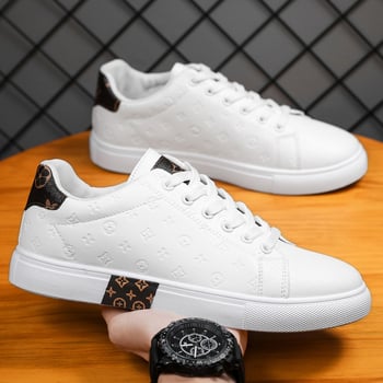 Ανδρικά sneakers για καθημερινή χρήση, PU επάνω μέρος, καουτσούκ σόλα, στρογγυλή μύτη, επίπεδη φτέρνα, άνοιξη/καλοκαίρι/φθινόπωρο (PU επάνω μέρος, καουτσούκ σόλα, στρογγυλή μύτη, επίπεδη φτέρνα, άνοιξη-καλοκαίρι-φθινόπωρο)