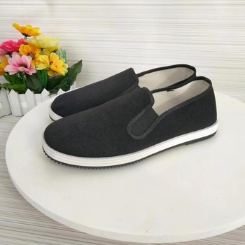 Υπόδηση από ύφασμα με λινή επένδυση, slip-on, στυλ Πεκίνου, άνω από βαμβακερό ύφασμα, χαμηλό άνοιγμα, βυλκανισμένη σόλα