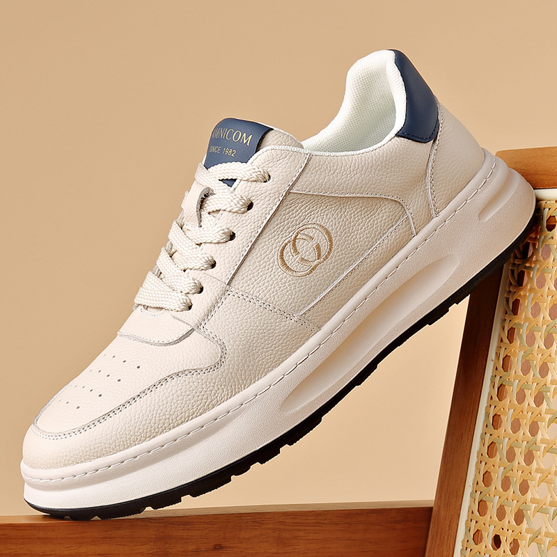 Ανδρικά πλατφόρμες παπούτσια από δέρμα αγελάδας, χαμηλό τακούνι 1–3 εκ., ρηχό άνοιγμα, καουτσούκ σόλα