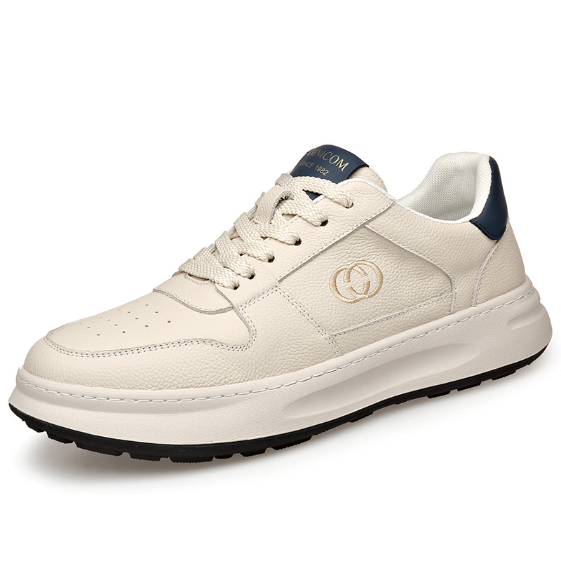 Ανδρικά πλατφόρμες παπούτσια από δέρμα αγελάδας, χαμηλό τακούνι 1–3 εκ., ρηχό άνοιγμα, καουτσούκ σόλα