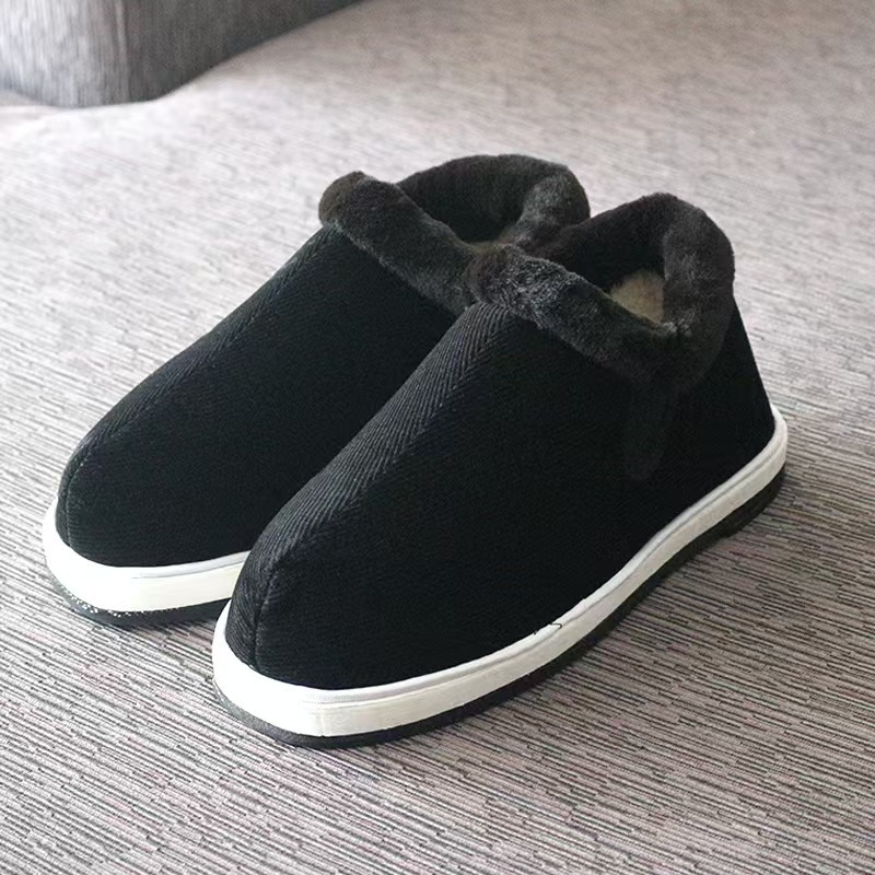Zimske ručno izrađene pamučne papuče s umjetnim krznom, protuklizne, debela potplat, unisex