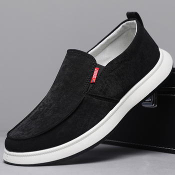 Muške slip-on tenisice od platna — lagane, prozračne, otporne na habanje; gornji dio od platna, potplat od gume