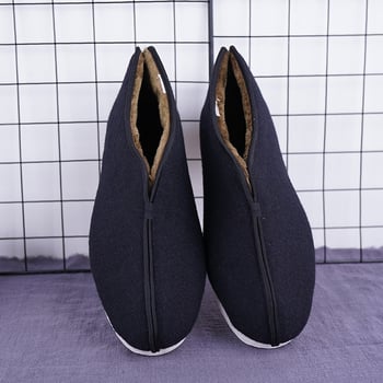 Slip-on cipele od vunenog platna za muškarce i žene, podstava od pamuka, gumena potplata, okrugli vrh, ravna peta, retro stil
