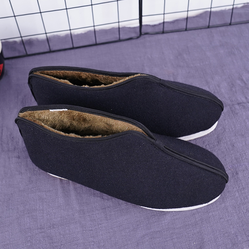 Slip-on cipele od vunenog platna za muškarce i žene, podstava od pamuka, gumena potplata, okrugli vrh, ravna peta, retro stil