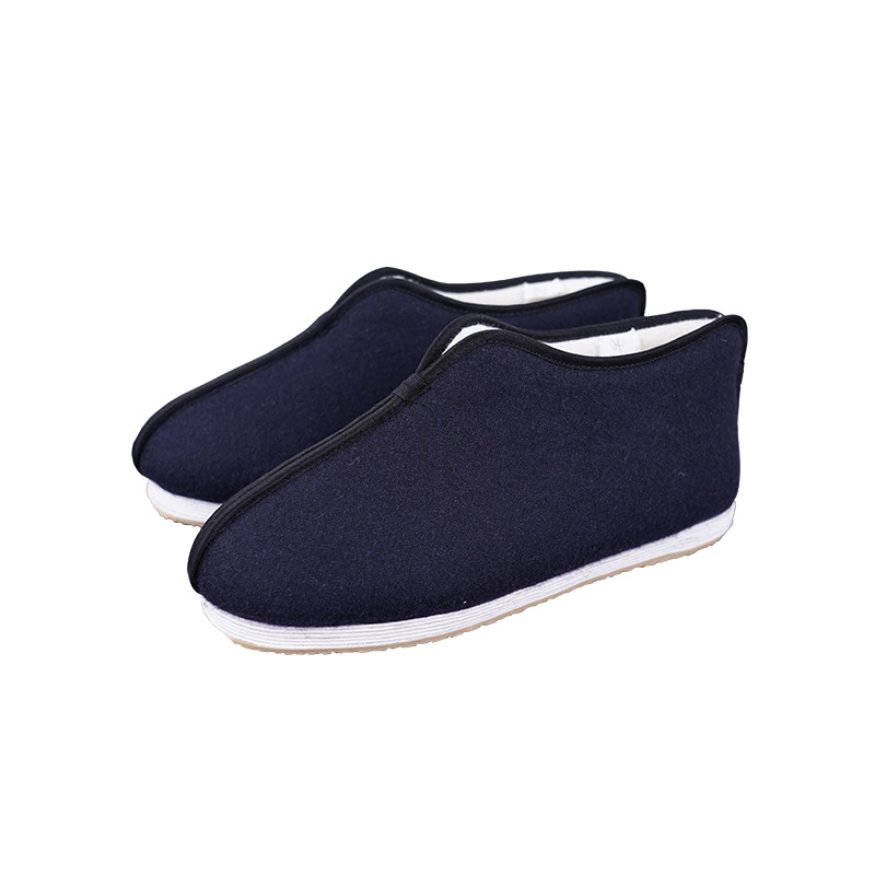 Slip-on cipele od vunenog platna za muškarce i žene, podstava od pamuka, gumena potplata, okrugli vrh, ravna peta, retro stil