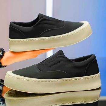 Kanvas slip-on tenisice - zaobljeni vrh, niski gornji dio, niski pet 1–3 cm, PVC đon