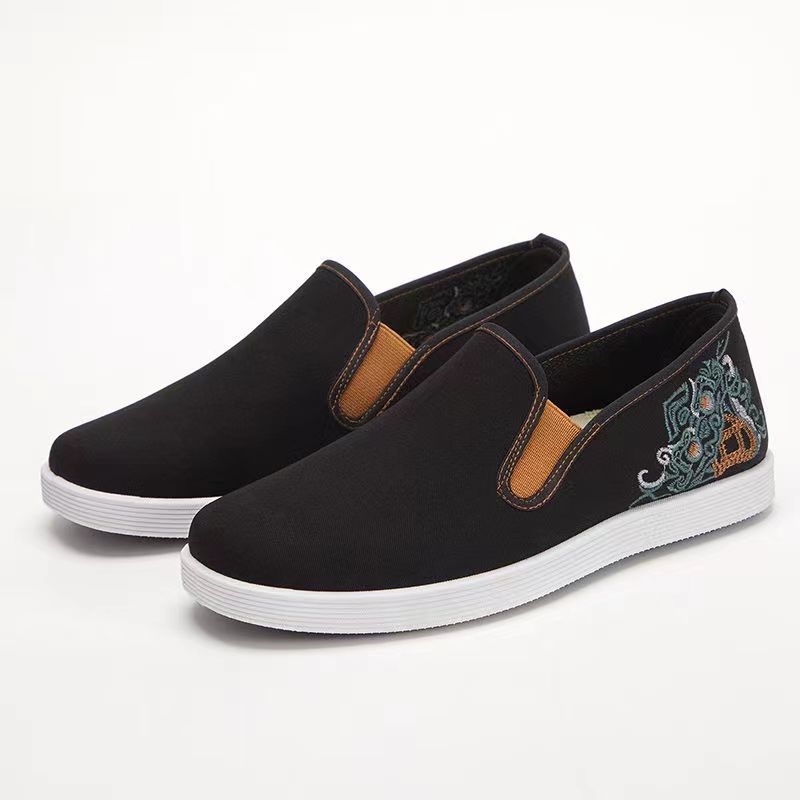 Muške platnene tenisice, prozračne i lagane, slip-on s gumom, gornji dio od pamuka, okrugli prst, niski profil