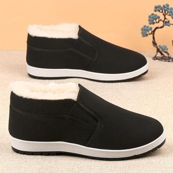 Pantofi de iarnă din pânză Old Beijing, slip-on, înalți, căptușiți cu lână și blană artificială, antiderapante, unisex