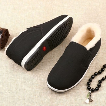Pantofi de iarnă din pânză Old Beijing, slip-on, înalți, căptușiți cu lână și blană artificială, antiderapante, unisex