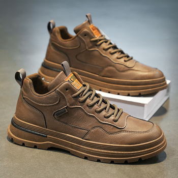 Muške loafers s prozračnom i vodootpornom gornjom stranom od sintetičke kože, vezice, potplat od gume ubrizgane tehnologijom, okrugli nos