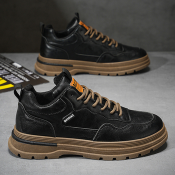 Muške loafers s prozračnom i vodootpornom gornjom stranom od sintetičke kože, vezice, potplat od gume ubrizgane tehnologijom, okrugli nos